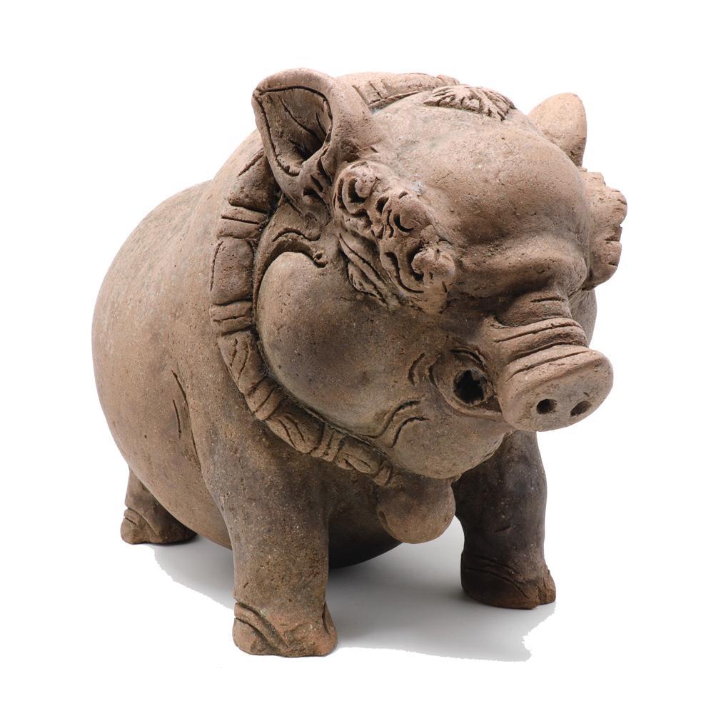 Javanese Clay Terracotta Piggy Bank from the Majapahit Kingdom (1292-1520) For Sale 7
