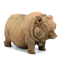 Javanese Clay Terracotta Piggy Bank from the Majapahit Kingdom (1292-1520)