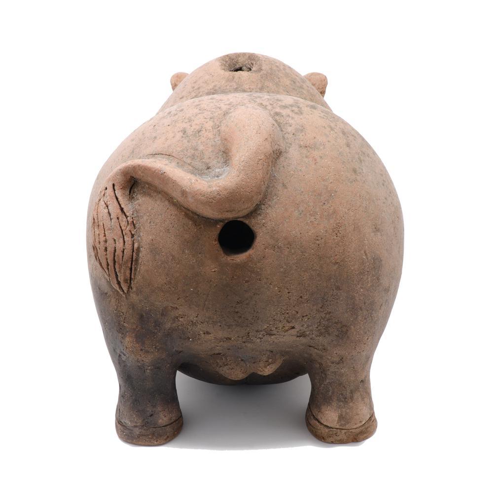 Javanese Clay Terracotta Piggy Bank from the Majapahit Kingdom (1292-1520) For Sale 2
