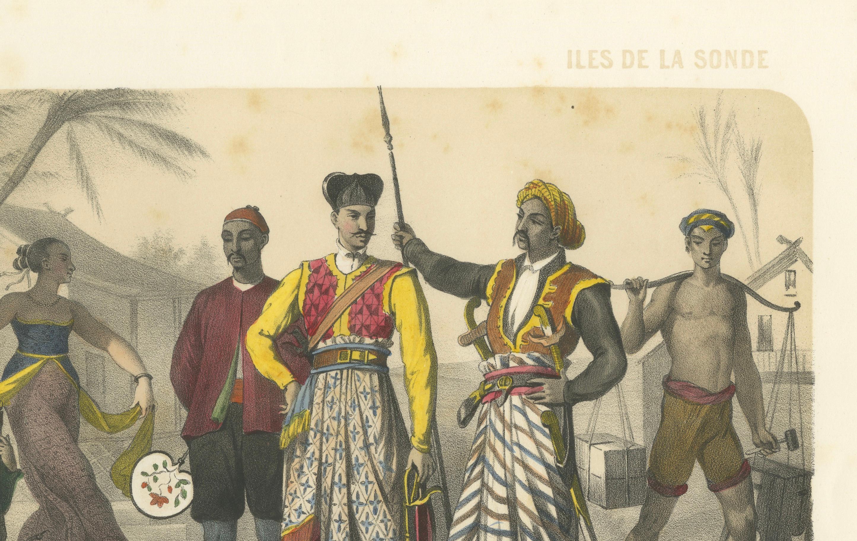 Javanese Court Scene – Musician, Dancer, and Sultan’s Guard, c.1845