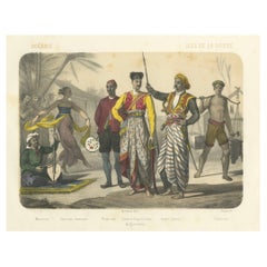 Javanese Court Scene – Musician, Dancer, and Sultan’s Guard, c.1845