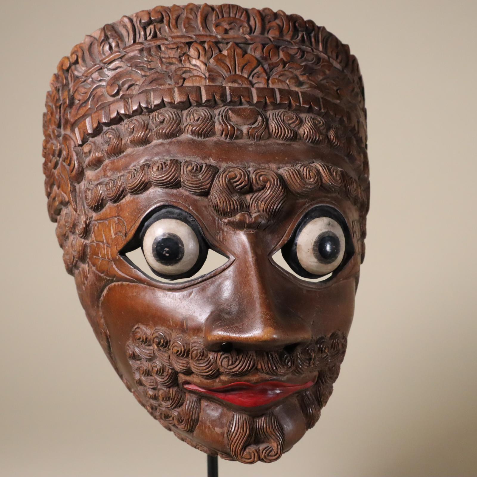 20th Century Javanese Dance Mask Yogyakarta Kraton Indonesian Court Art King Father of Panji