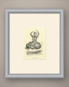 Ballerina giavanese, stampa d'epoca di Wahlen raffigurante un costume, 1843-1844