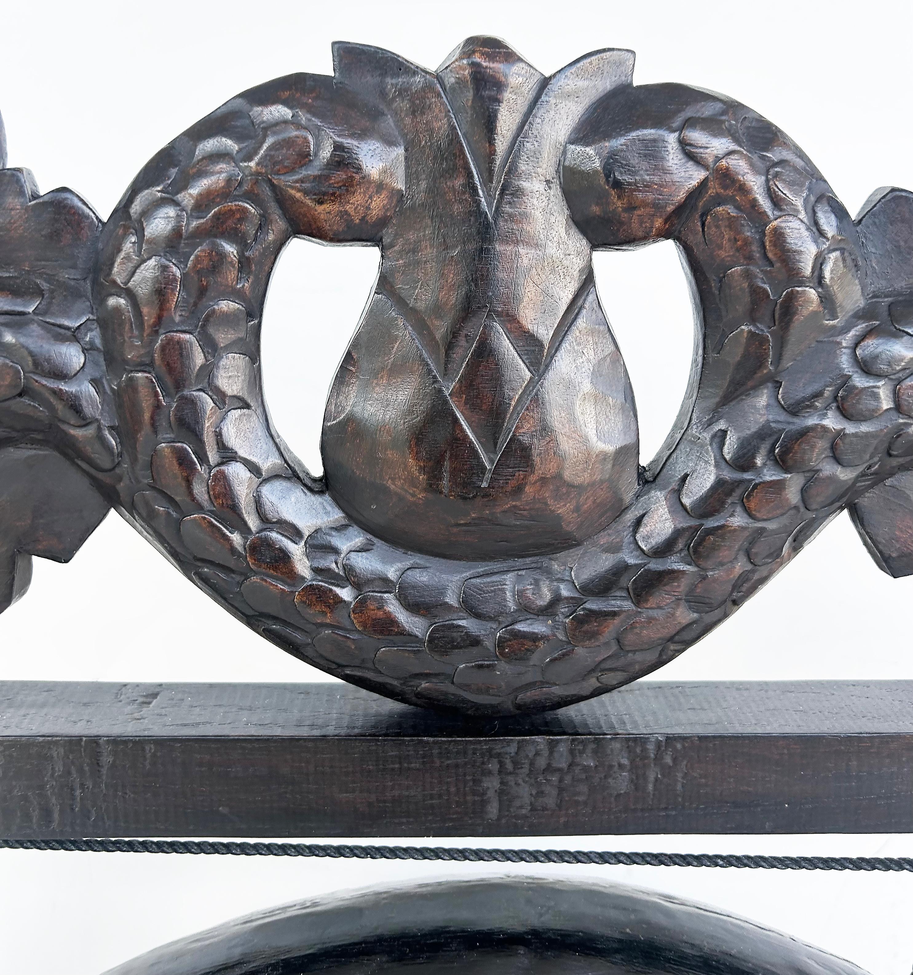 Metal Javanese Gong on Carved Stand For Yoga and Meditation, Late 20th Century For Sale