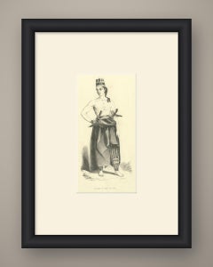 Javanese Man in Court Dress, Antique Wahlen Costume Print, 1843-1844