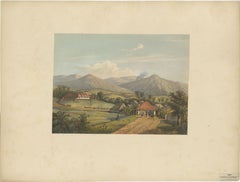 Java’s Kawis Mountains and Tobacco Estate near Malang – Antique Lithograph, 1872
