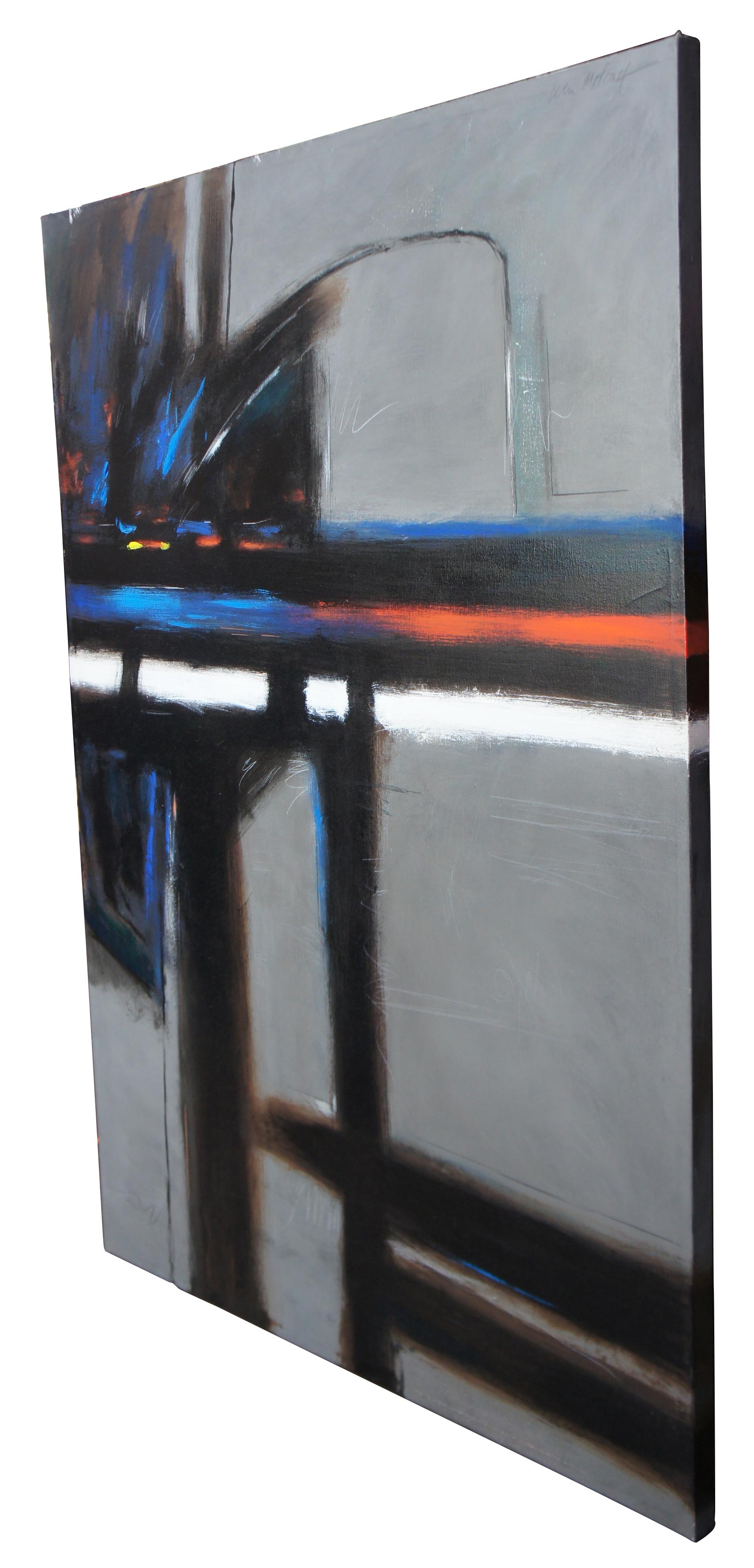 Espressionista Javelin di William Metclaf 1986 Pittura ad olio acrilica astratta Espressionismo