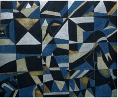Javier Arévalo, geometrical abstract, Lithograph.