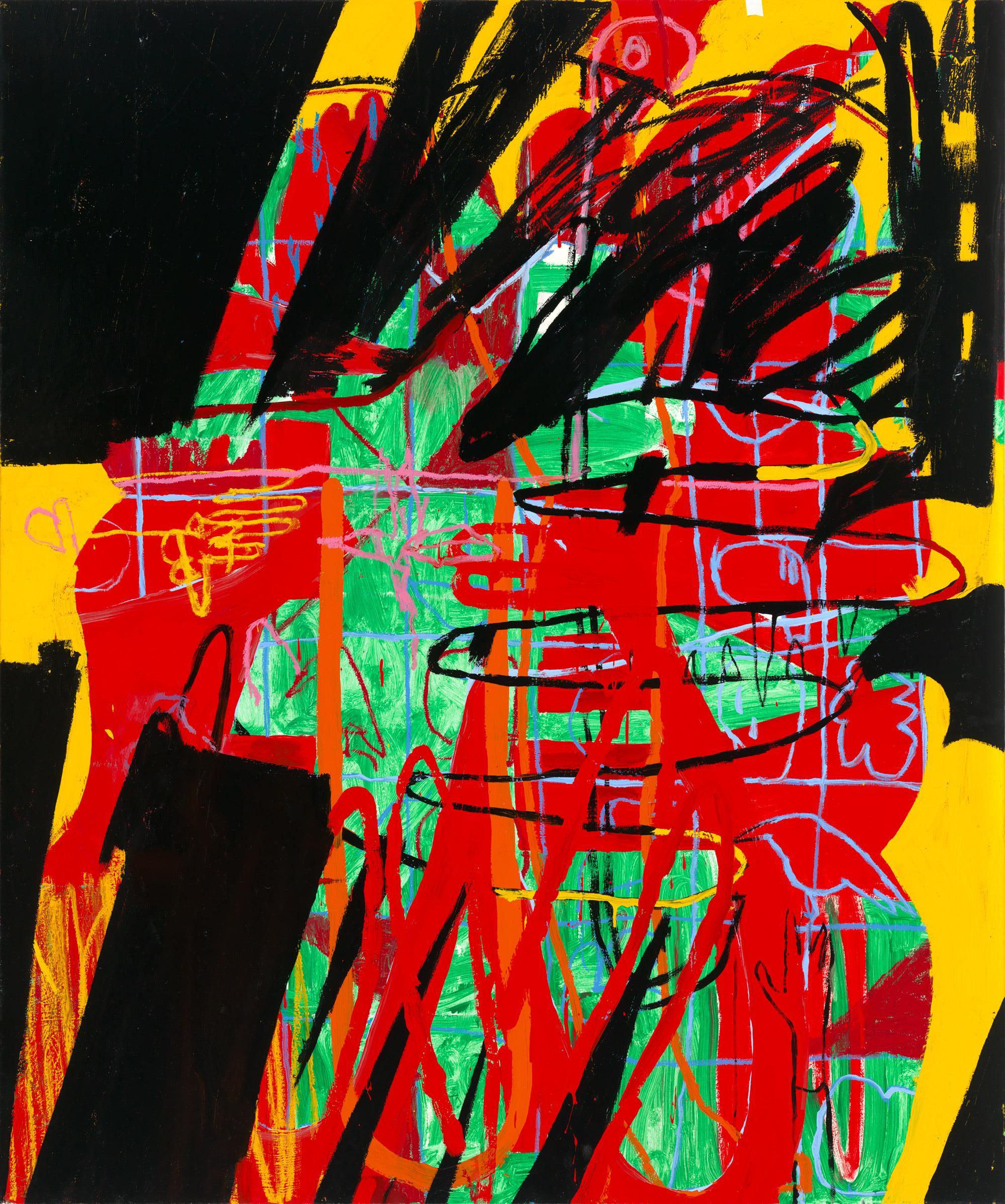 Hamsa - 72 x 60 Zoll - abstraktes expressionistisches Öl auf Leinwand