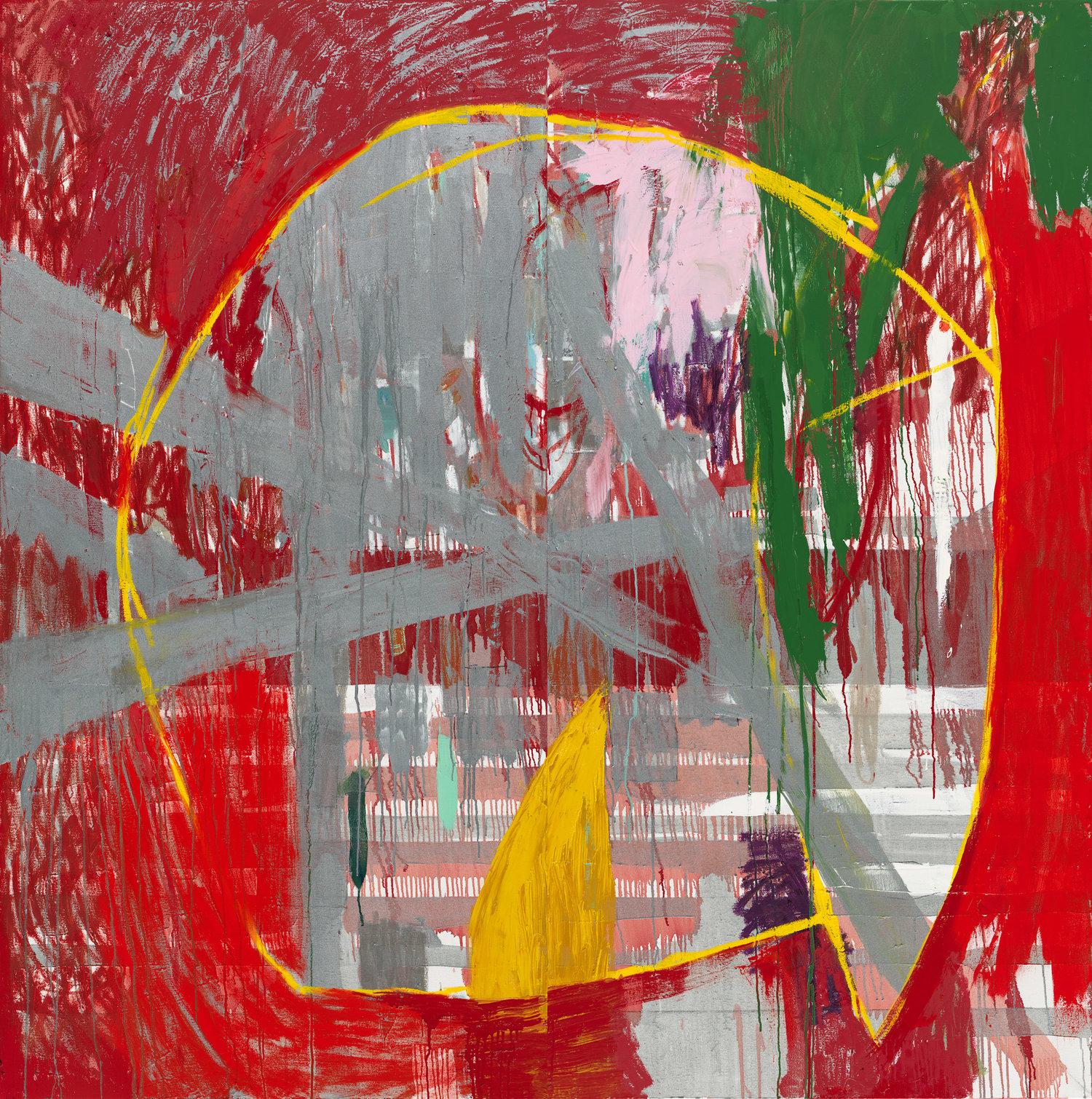 Abstract Painting di Javier Arizmendi-Kalb - Red Rain - dittico astratto espressionista a tecnica mista dipinto a olio