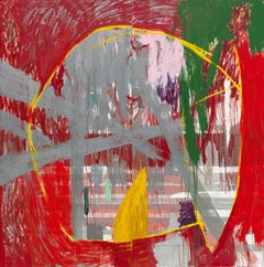 Red Rain - dittico astratto espressionista a tecnica mista dipinto a olio