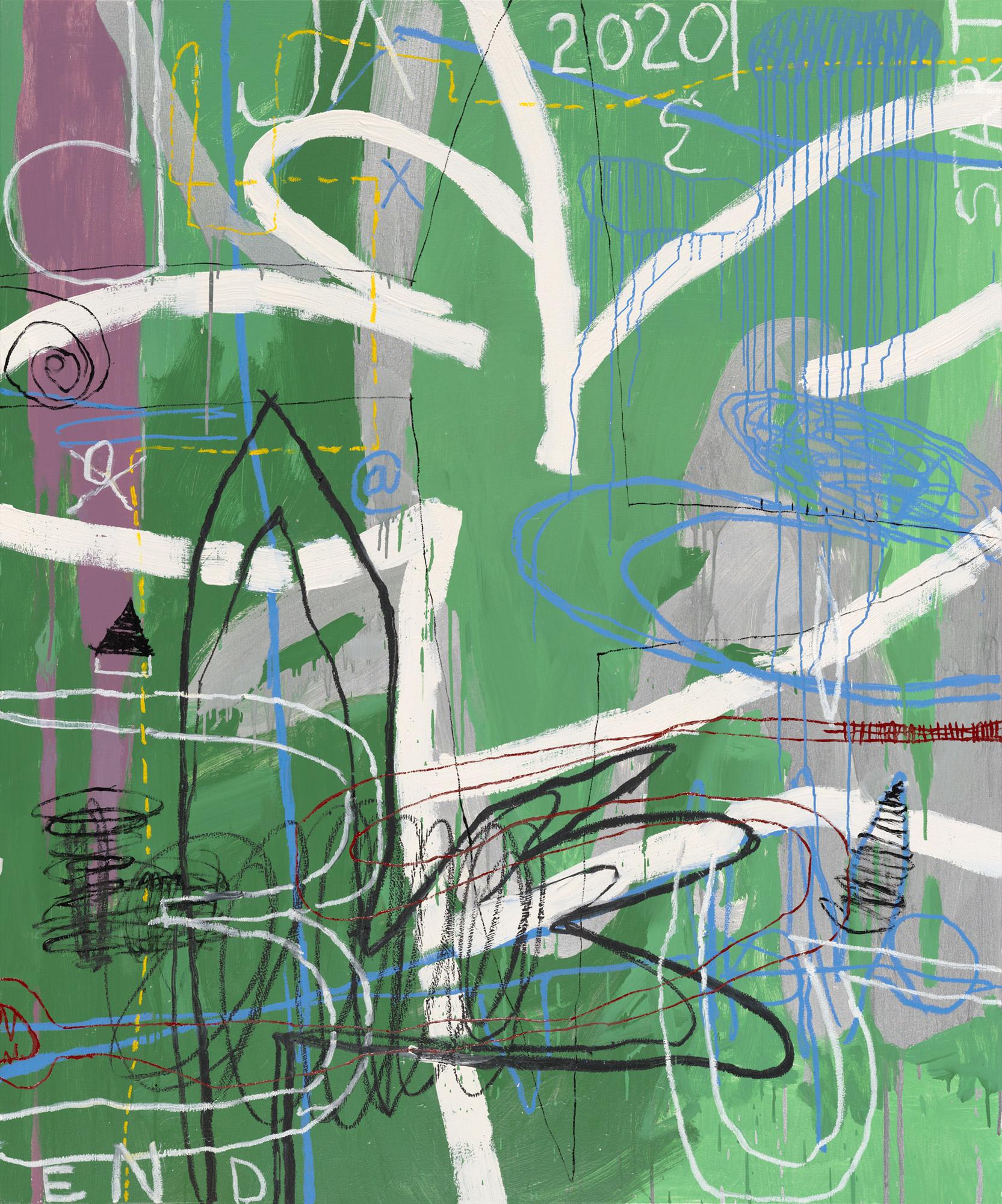 Javier Arizmendi-Kalb Abstract Painting – Ungewöhnliche Schritte 72 x 60 Zoll