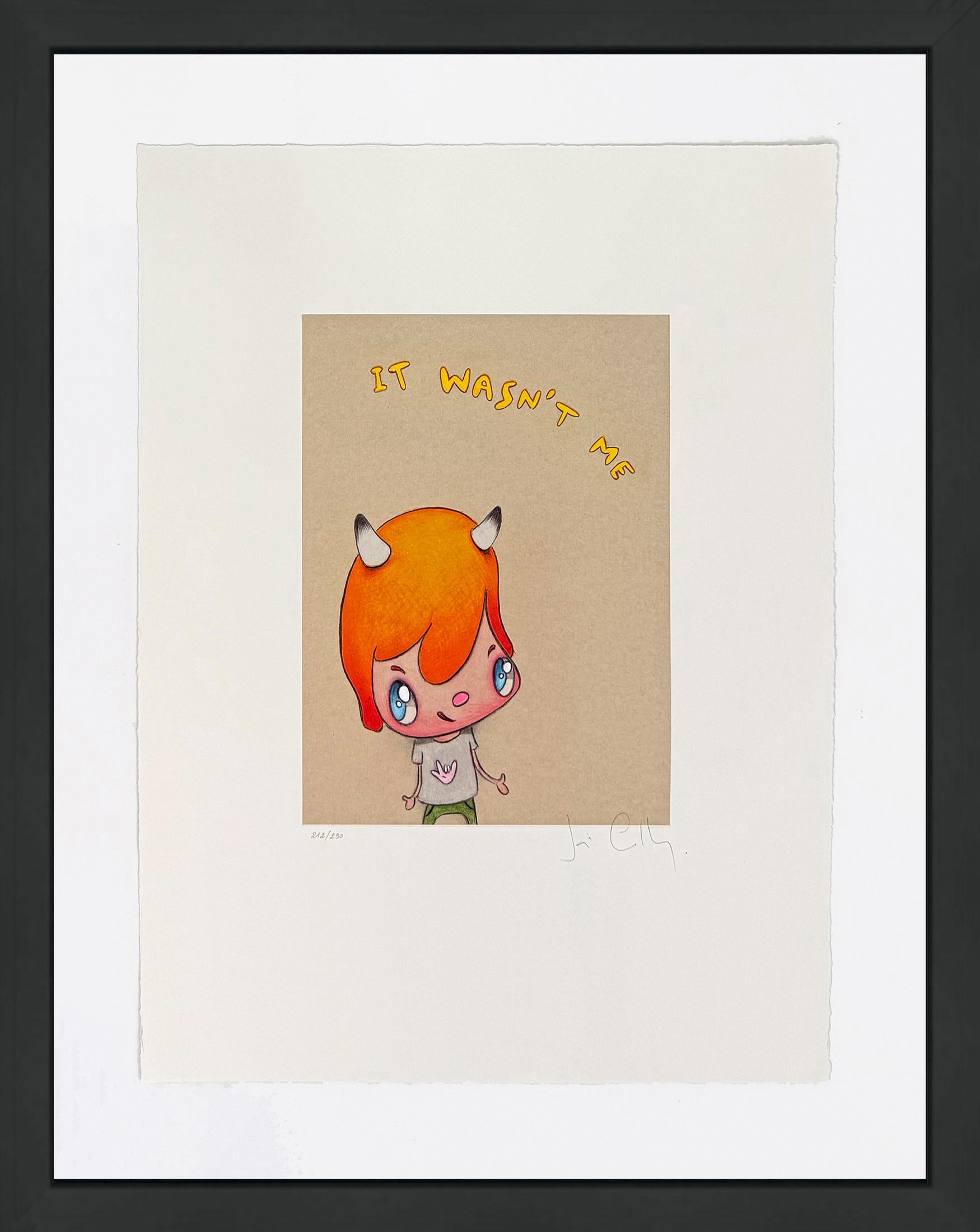 Javier Calleja Figurative Print - It Wasn't Me (framed hand signed etching)