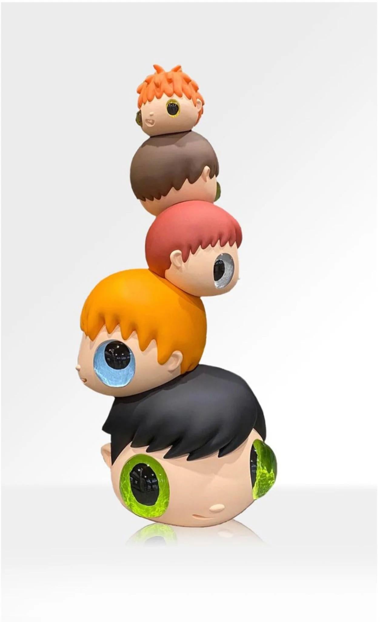JAVIER CALLEJA - HEADS Limited edition Sculpture Modern Anime Design - Gray Figurative Sculpture by Javier Calleja