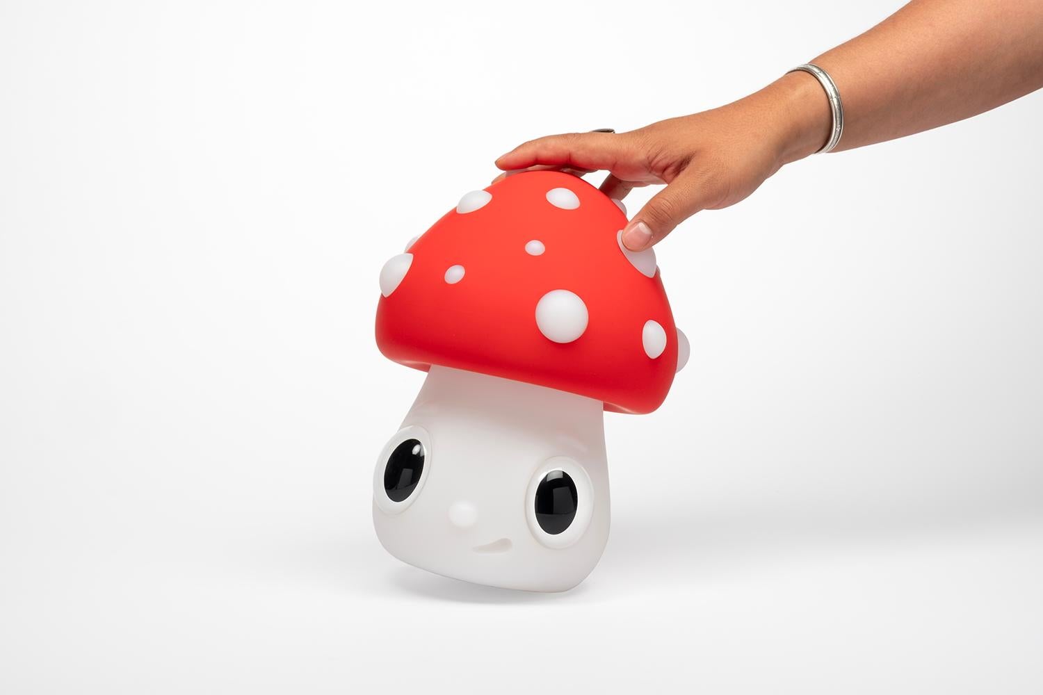 JAVIER CALLEJA - NIGHTLIGHT MUSHROOM Limited edition Modern Anime Design - Gray Figurative Sculpture by Javier Calleja
