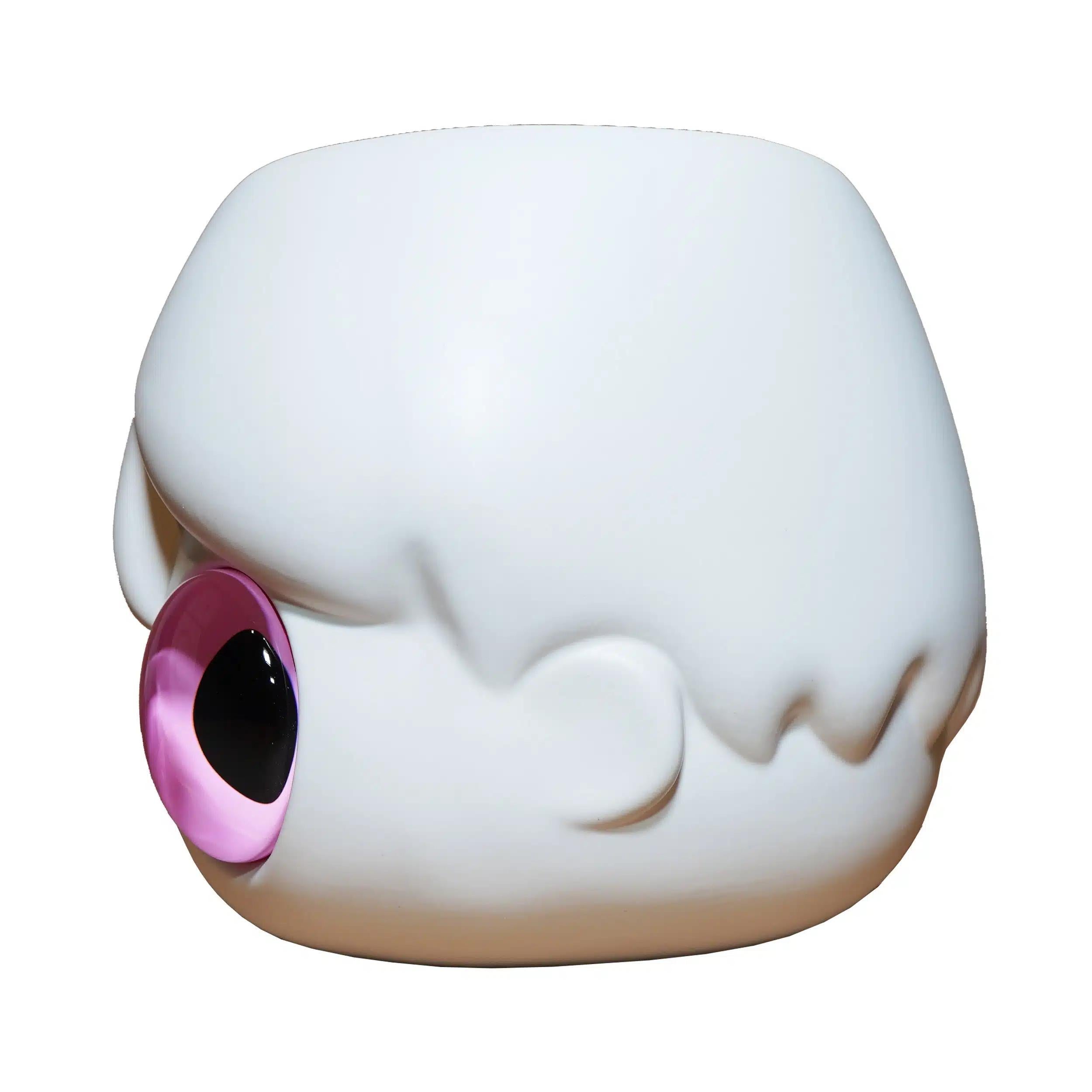 JAVIER CALLEJA - Pop Top' Pflanzgefäß (Pink Eyes) Limitierte Auflage Modernes Design (Grau), Figurative Sculpture, von Javier Calleja