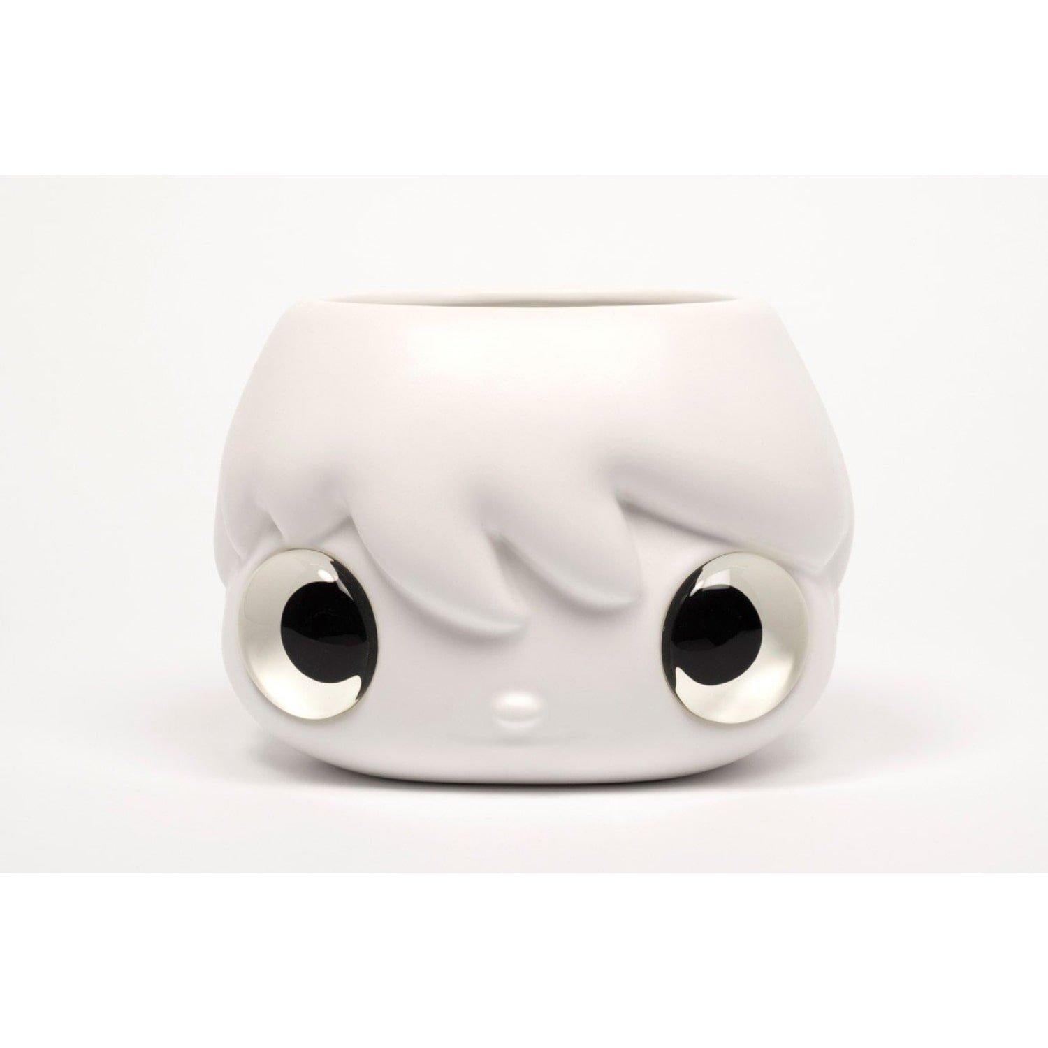 Figurative Sculpture Javier Calleja - JAVIER CALLEJA - Pot de fleurs 'Pop Top' (White Eyes) Limited edition Modern Design