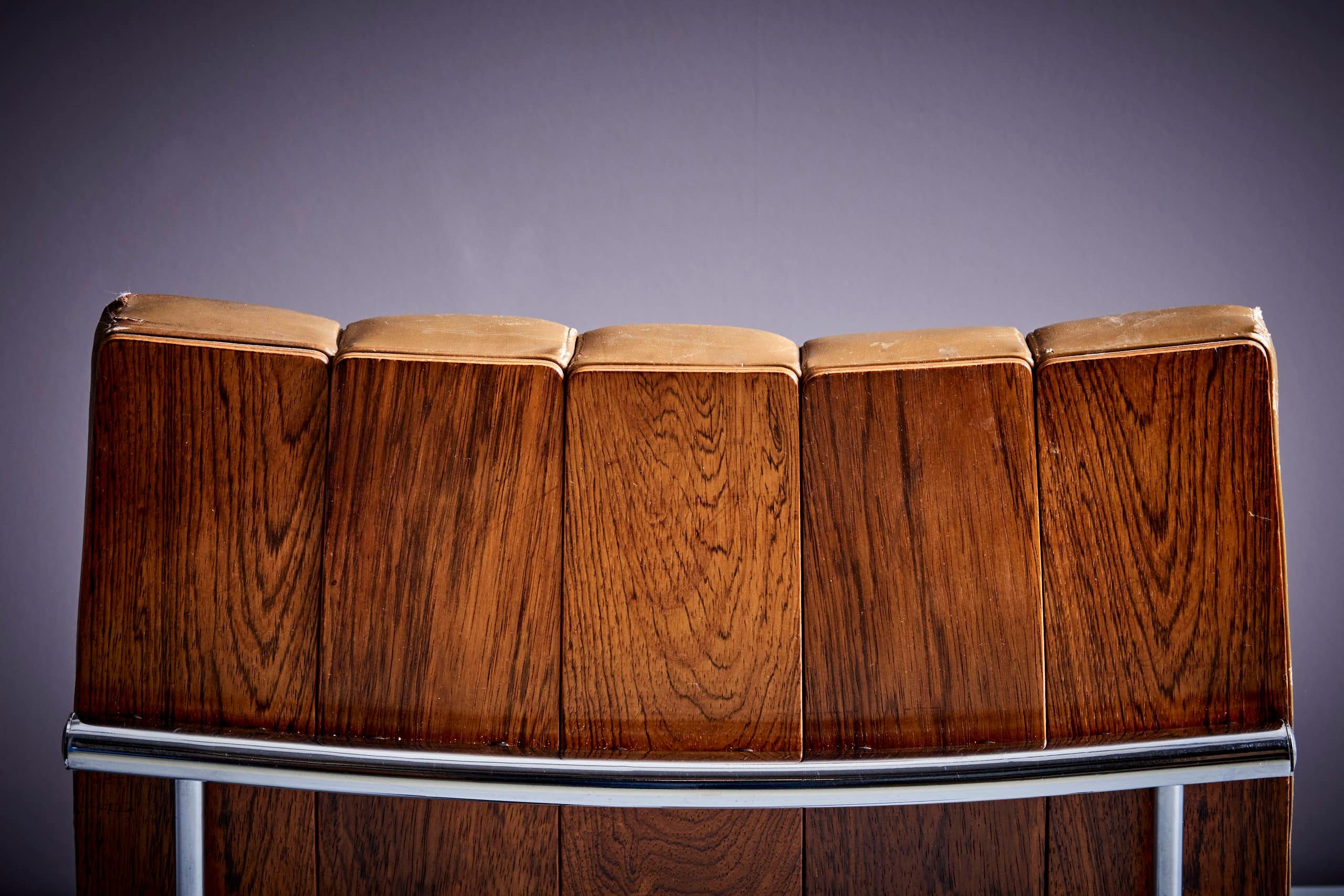 Leather Lounge Chair in the Manner of Javier Carvajal - 1960s For Sale 1