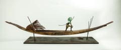Amazonas - contemporaneo, scultura animale, bronzo, ferro, 21° C.