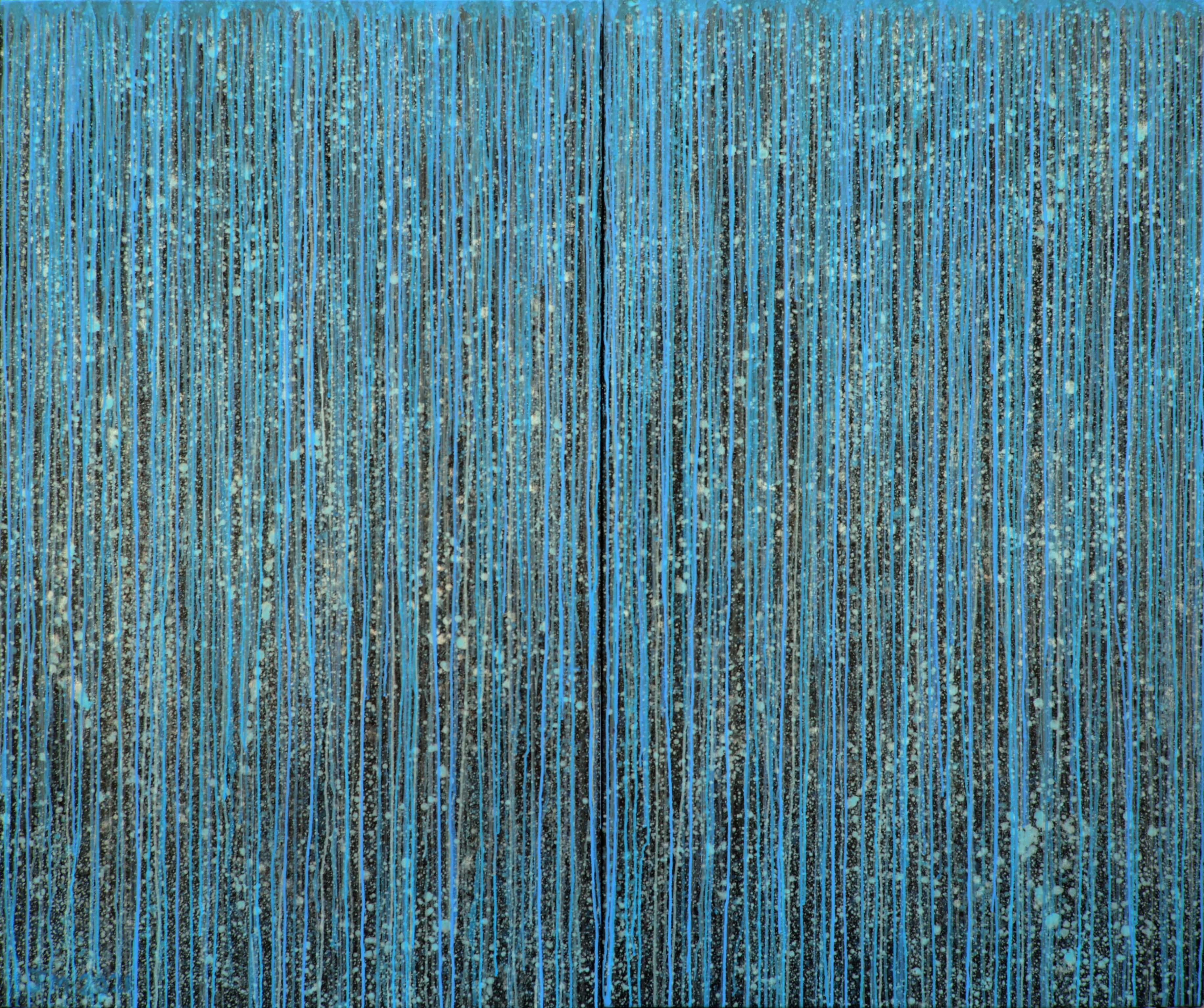Javier Manrique Abstract Painting - Raining Silence [Diptych]