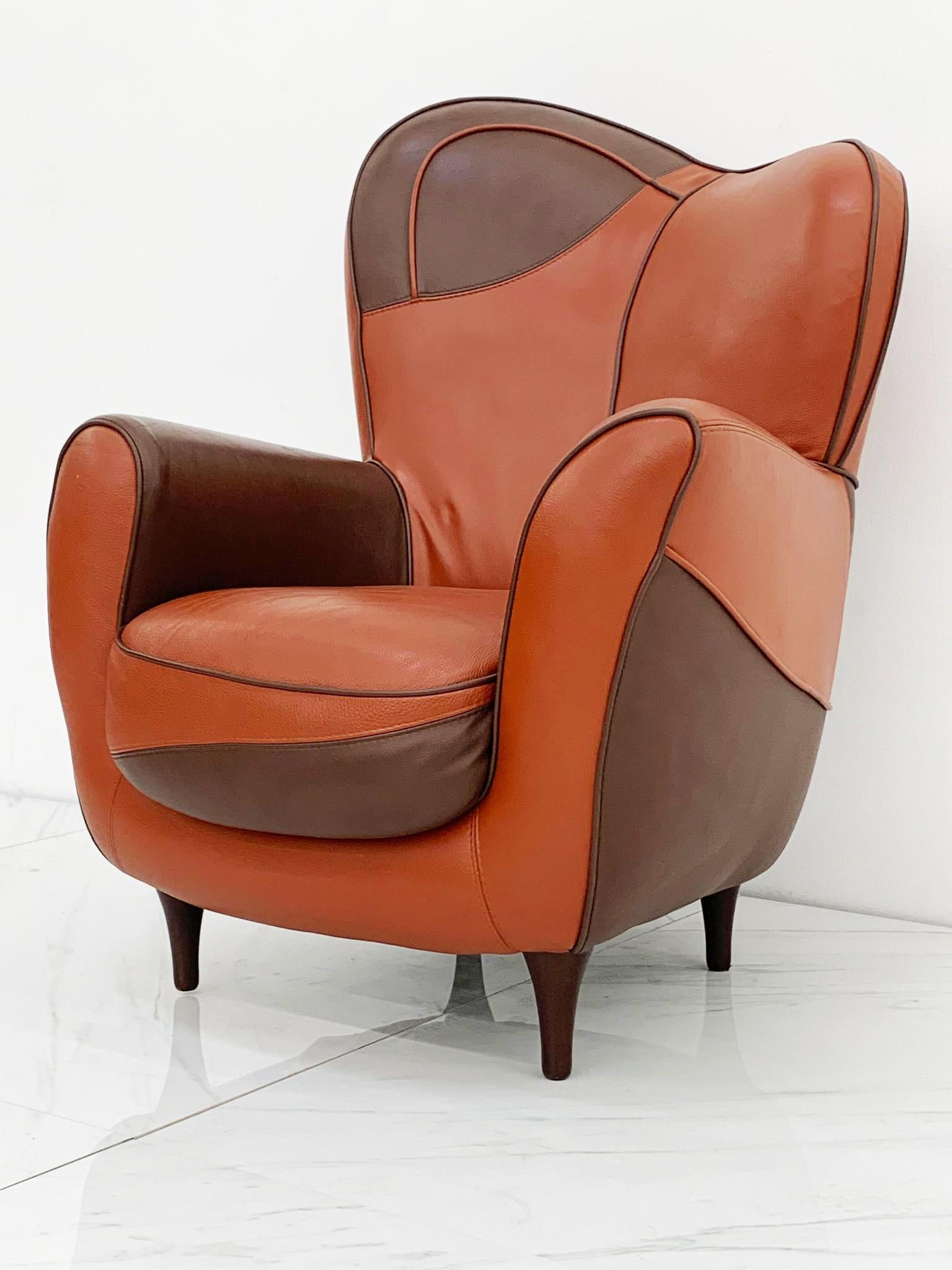 Javier Mariscal Poltrona Moroso Alessandra Leather Lounge Chair, 1995 In Good Condition In Culver City, CA