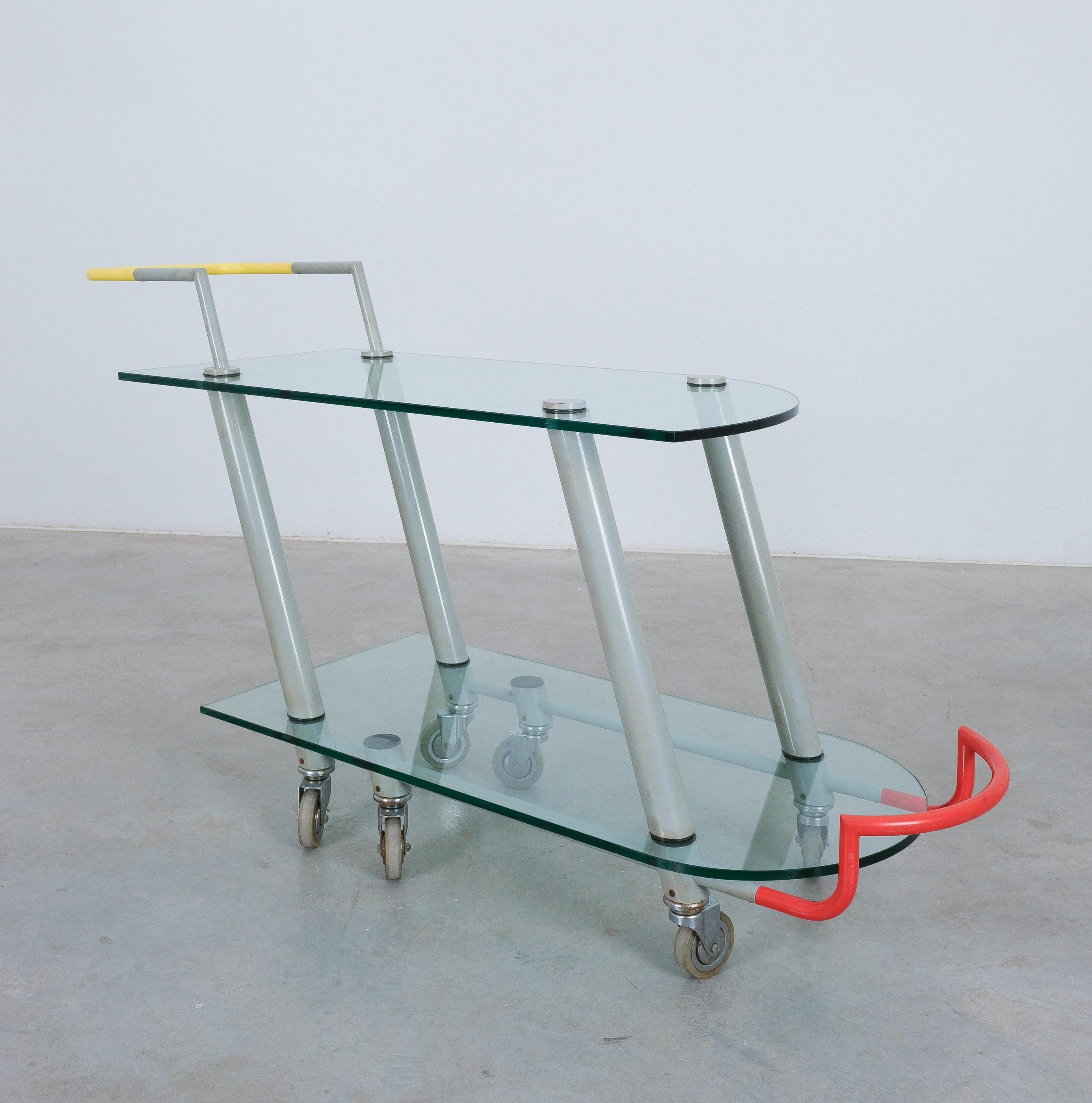 Javier Mariscal Post-Modern Bar Cart Hilton For Memphis , Italy, 1981 For Sale 3