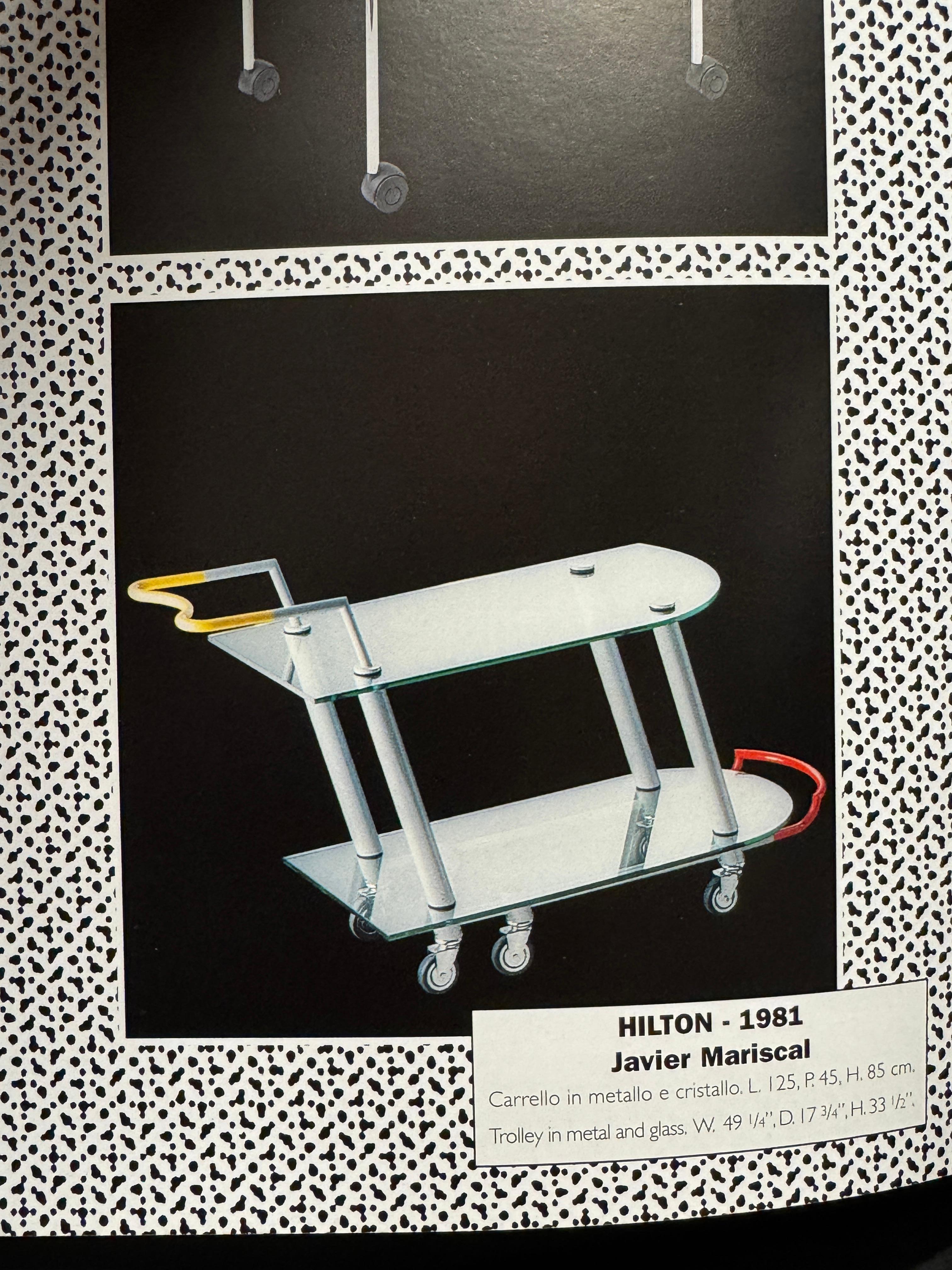 Late 20th Century Javier Mariscal Post-Modern Bar Cart Hilton For Memphis , Italy, 1981 For Sale
