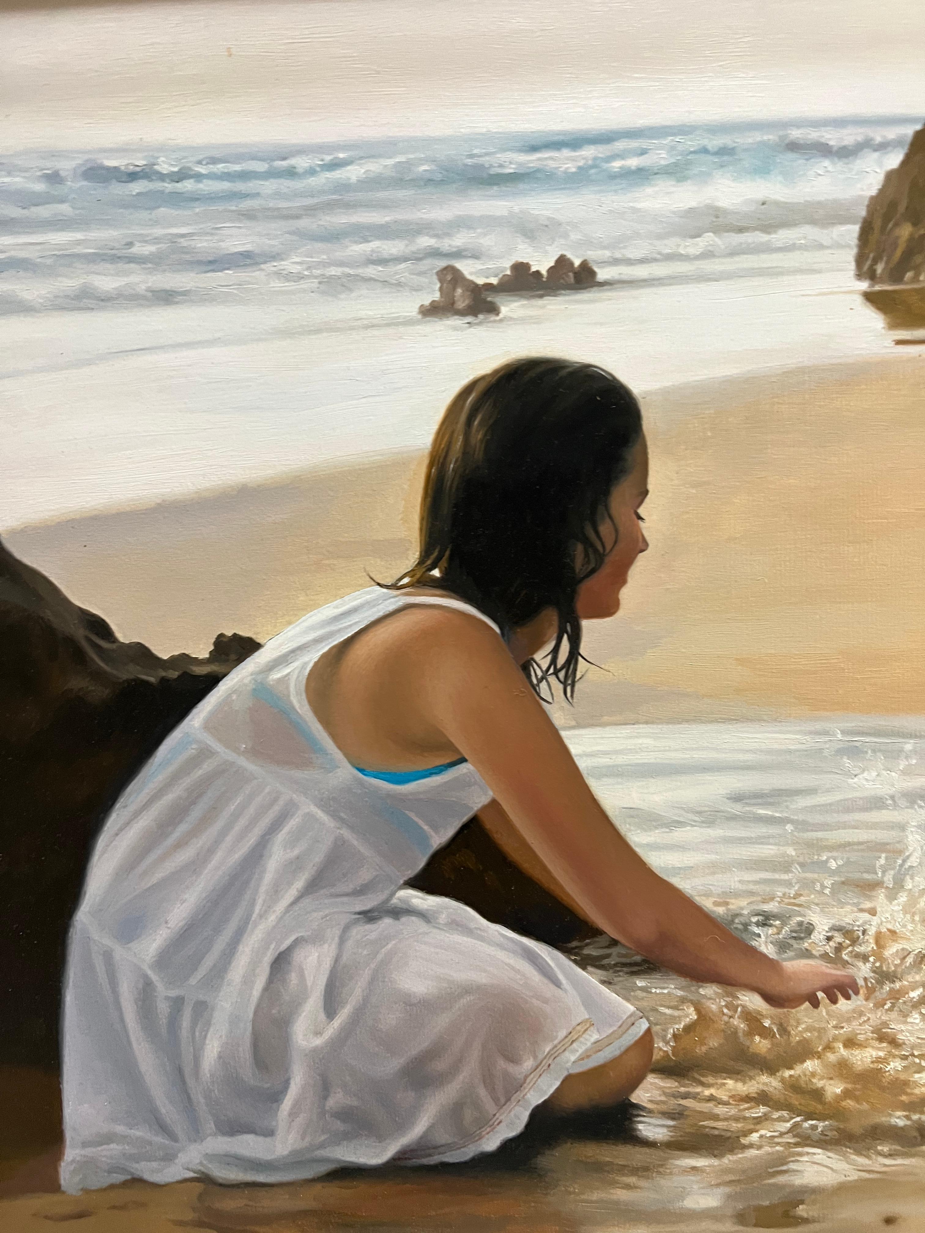 En La Playa (At the Beach) - Painting by Javier Pedrosa 