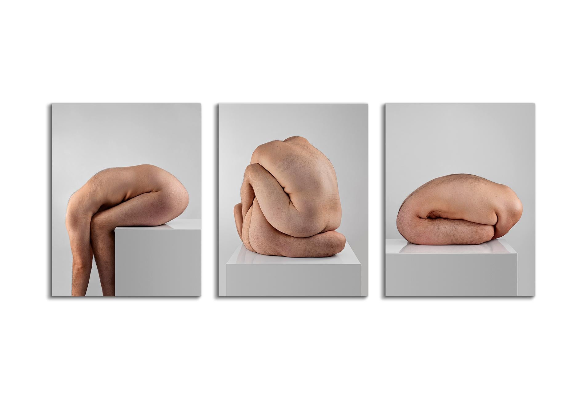 Javier Rey Color Photograph - Amorphism 2, 3, and 1. Triptych. Nude color photographs