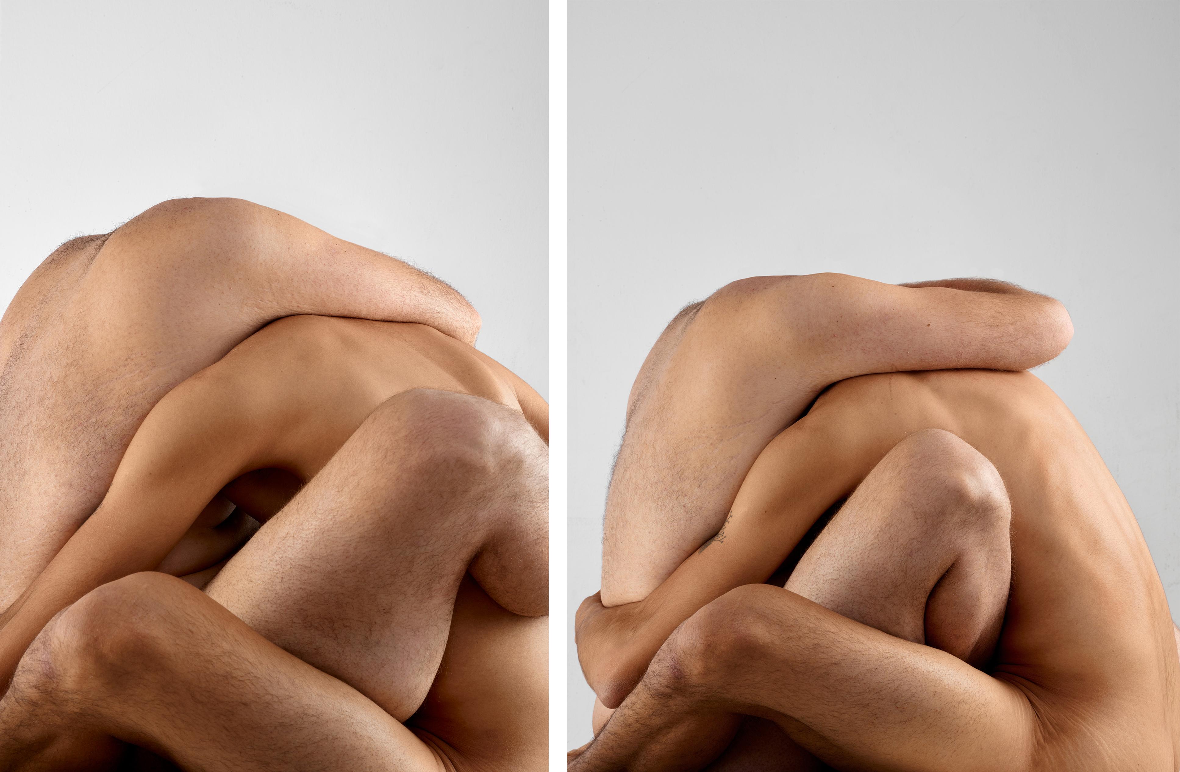 Javier Rey Color Photograph - Amorphism, Juntos. Diptych. Color abstract nude photograph 