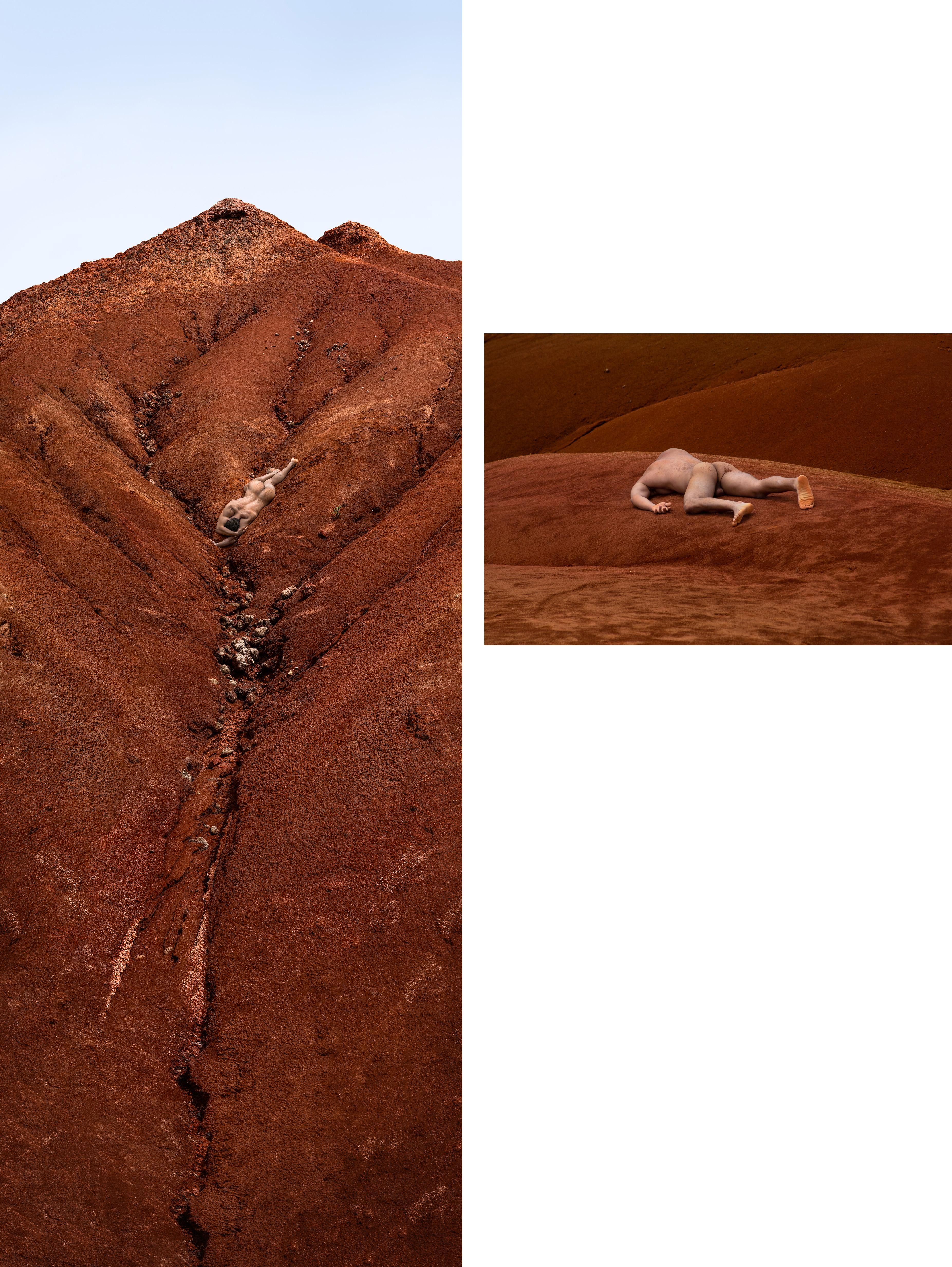 Javier Rey Nude Photograph - Engulfment Mosquera 1 and Mosquera 5, Diptych. Nude color photographs