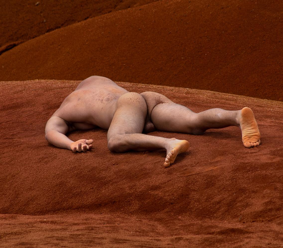 Engulfment, Mosquera 5.   Nude in a landscape color photo. - Photograph by Javier Rey