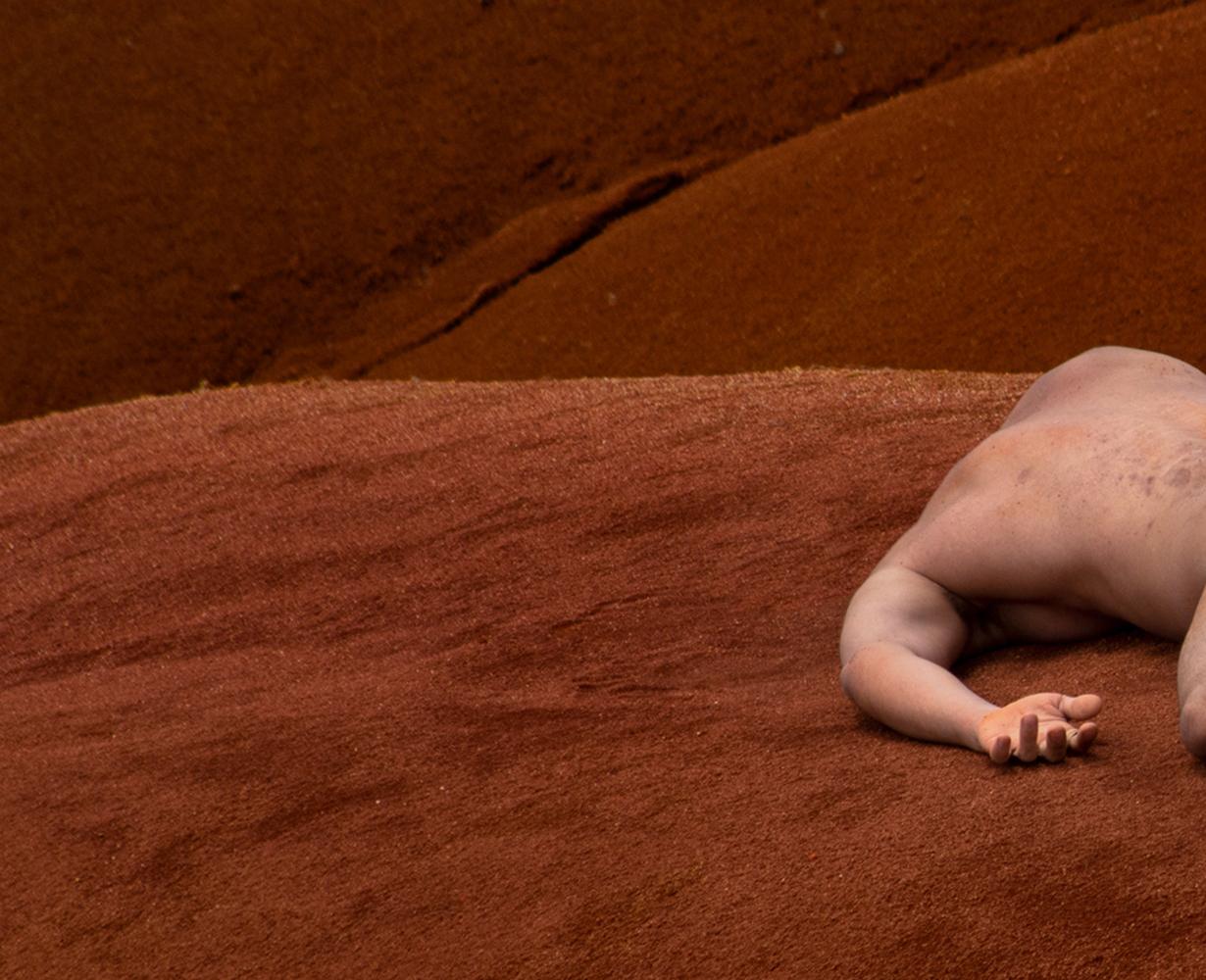 Inghiottimento, Mosquera 5.   Nudo in un paesaggio a colori. - Nude Photograph Marrone di Javier Rey