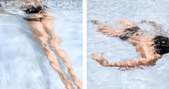 Sciolgo il #5 e il #3, dittico. Fotografia astratta di nudo a colori