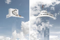 Mirages #10 and #3 Diptych. Landscape architectural color photograph