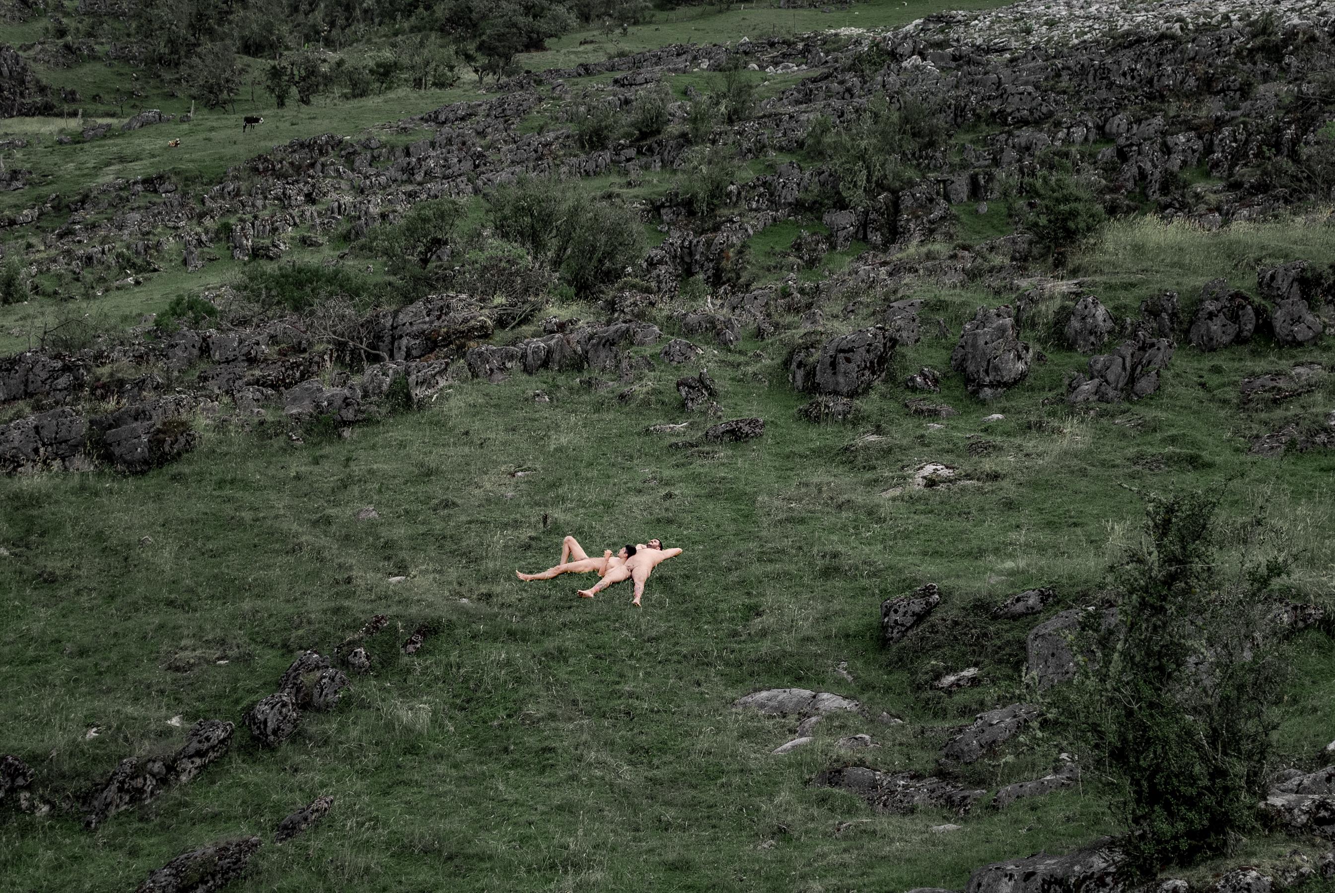 Javier Rey Color Photograph - Unión 5. Nude in a landscape color photo. From the Series Unión