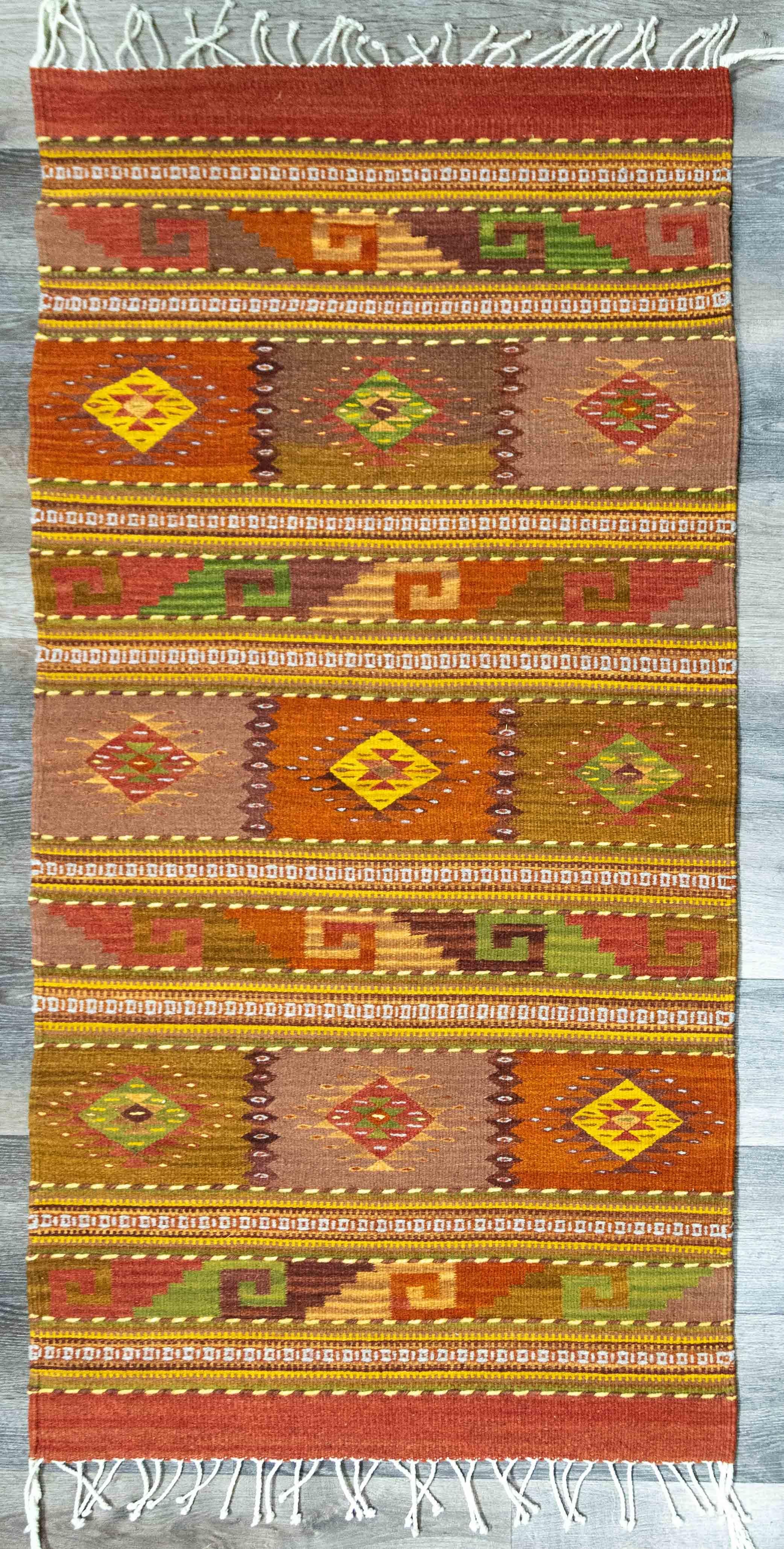 Matis Zapoteco, Handwoven Zapotec Wool Rug, Oaxaca, Mexico