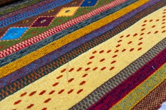 Rain and Mountains, Handwoven Zapotec Wool Rug with hanger, Oaxaca, Mexico