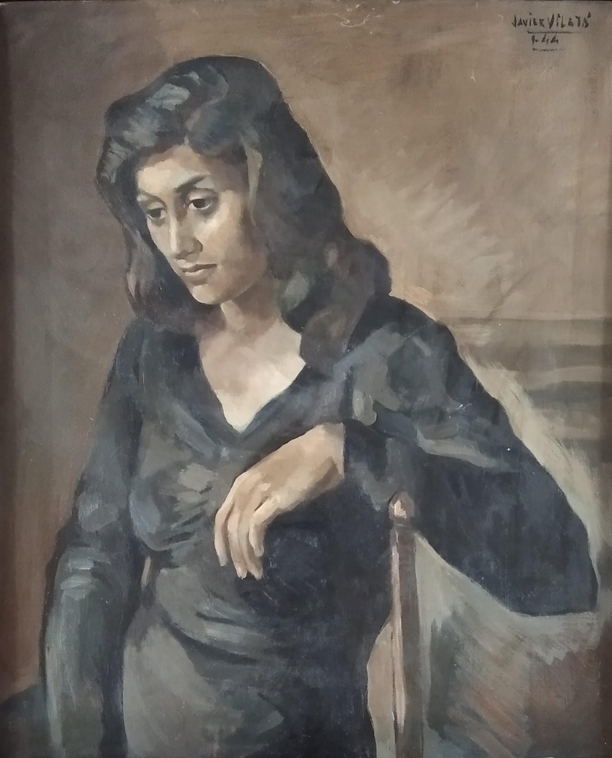 Javier Vilató Ruiz Portrait Painting – Muchacha