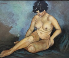 Early Modernist Nude Painting School of Paris Figurative Oil by Picasso family