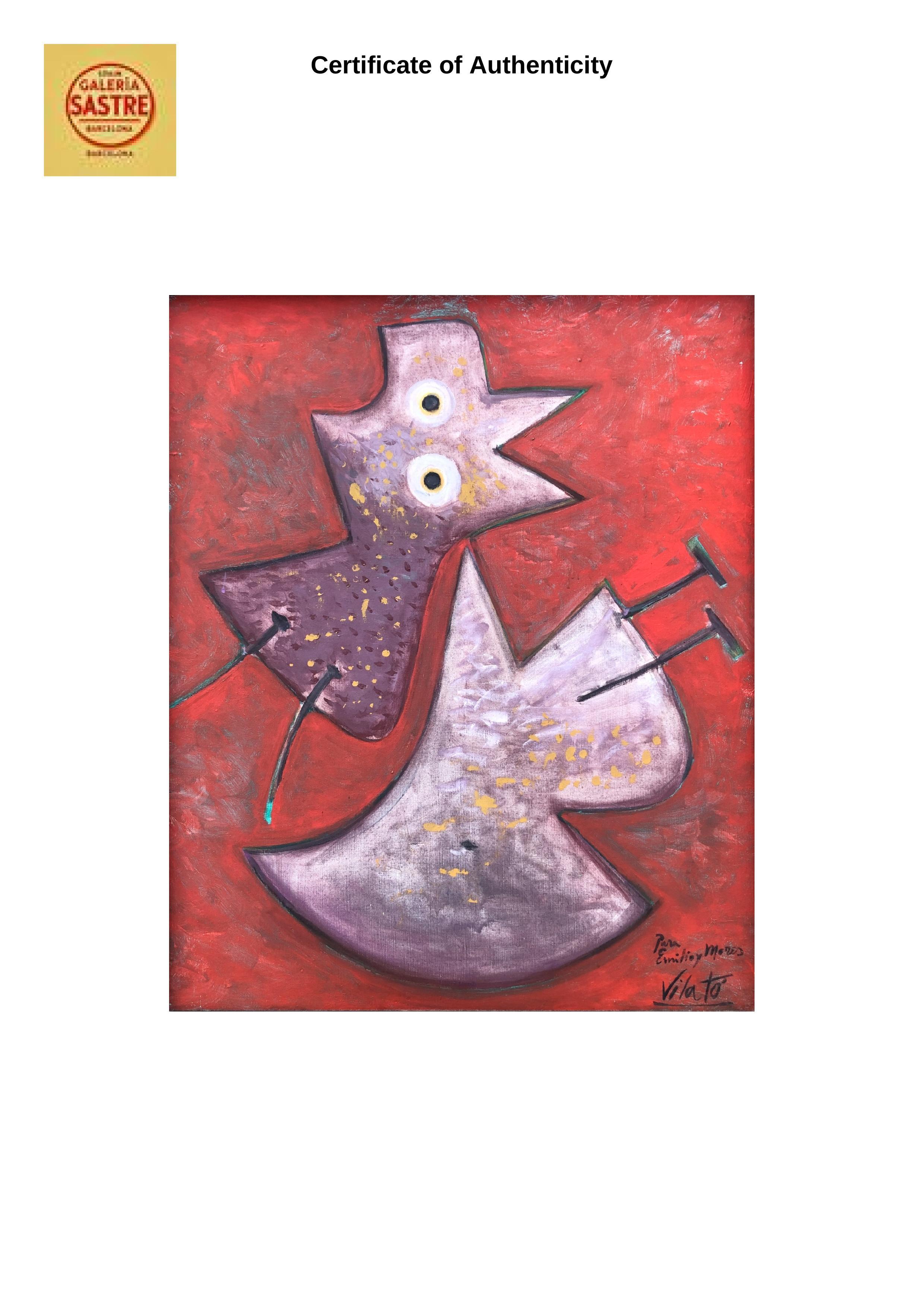 Quadro Rouge de fond olio su tela in vendita 6