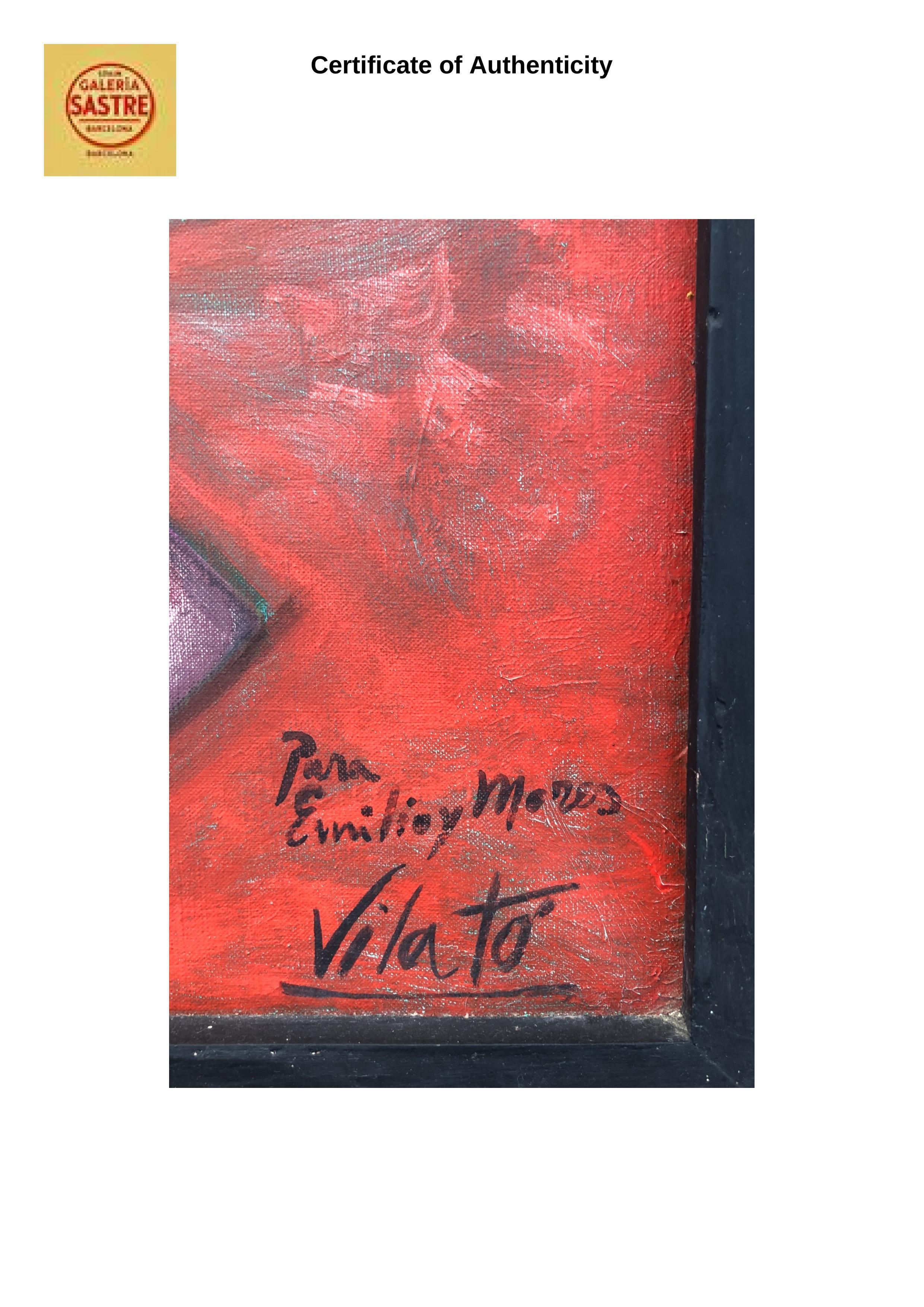Quadro Rouge de fond olio su tela in vendita 7