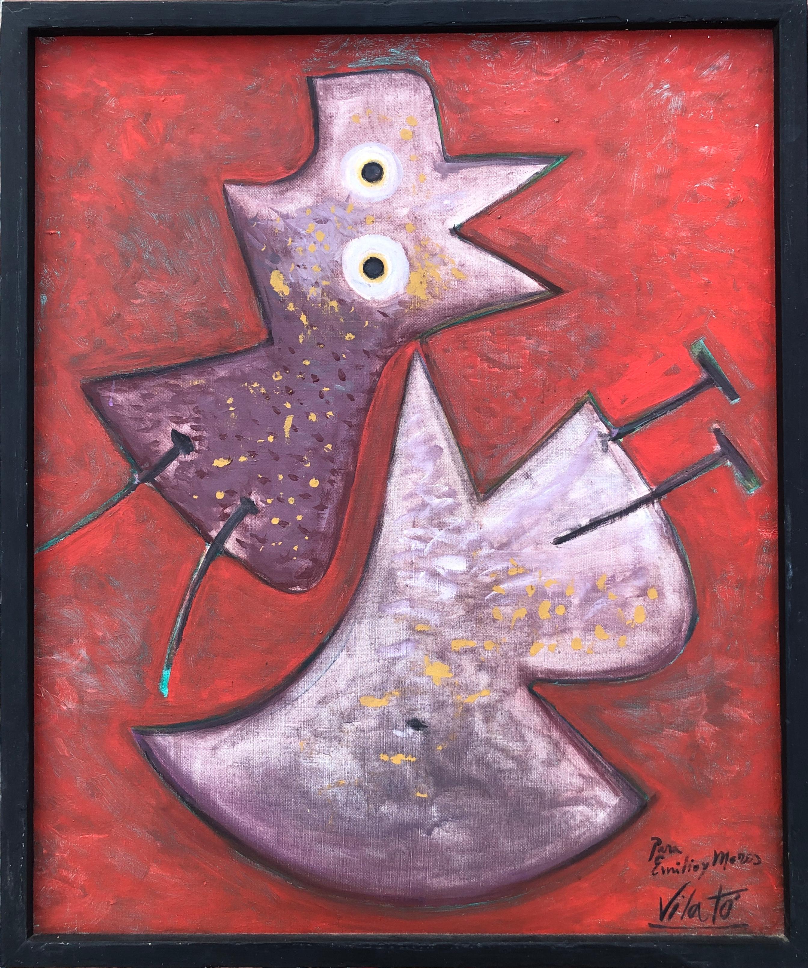 Quadro Rouge de fond olio su tela - Painting di Javier Vilato