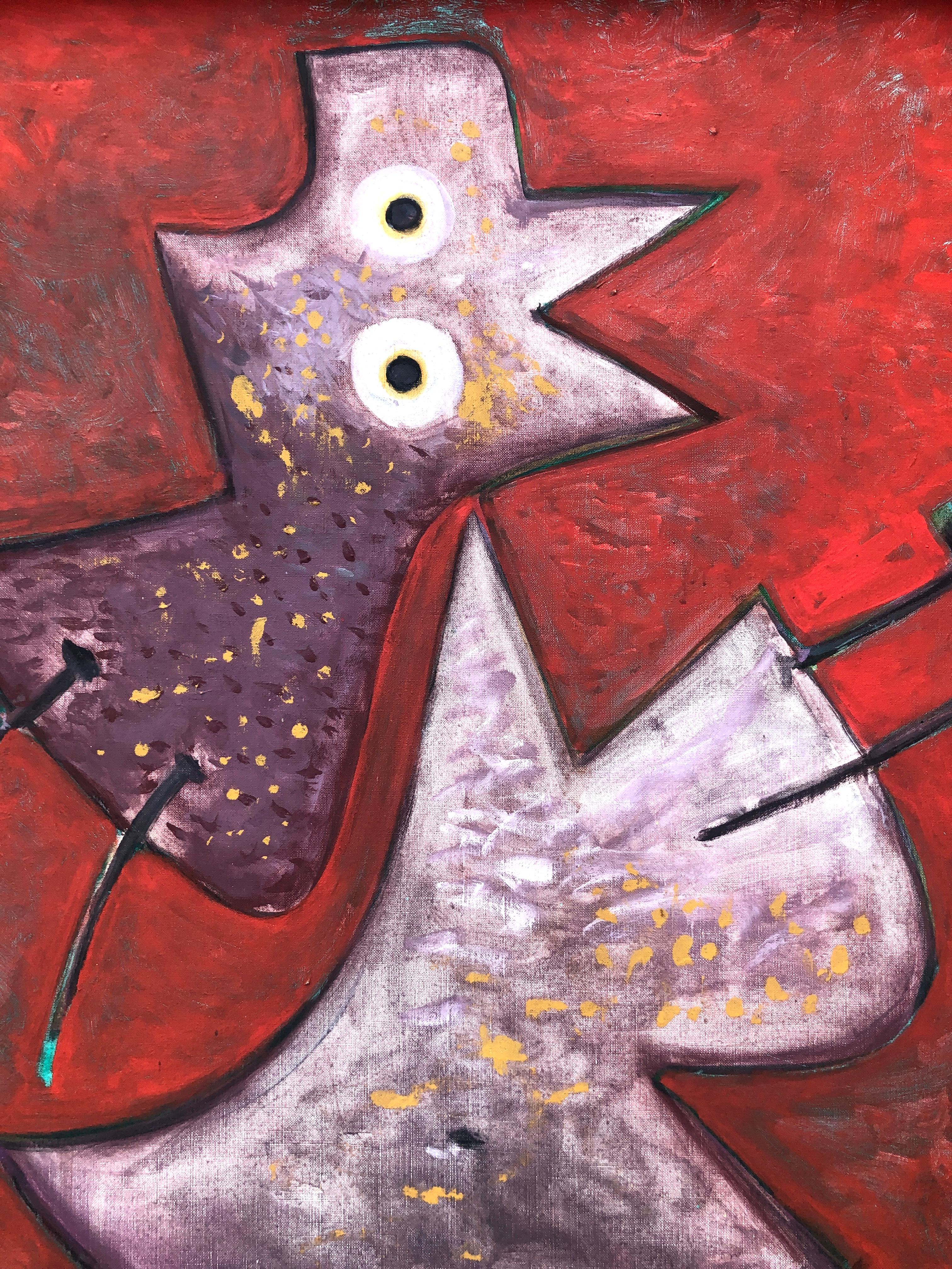 Quadro Rouge de fond olio su tela in vendita 2