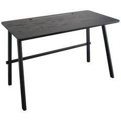 Javo Desk with white oak matte finish & Japanese joints and black coated steel