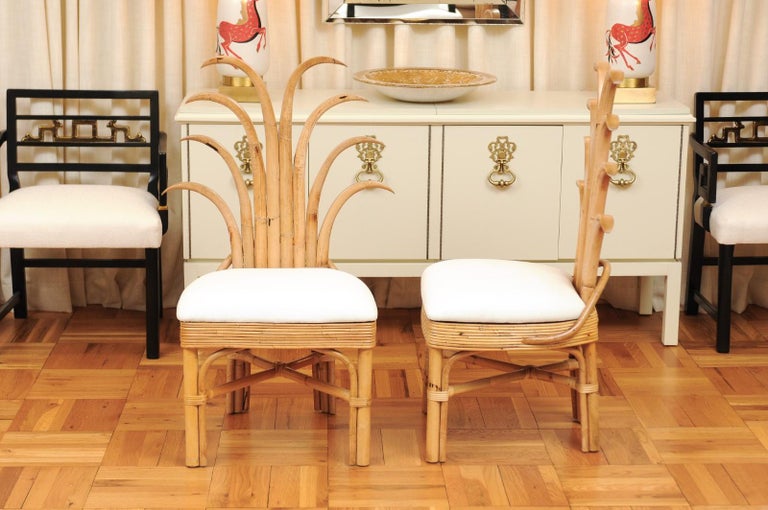 Jaw-Dropping Set of 12 Custom Made Palm Frond Dining Chairs, circa 1950 For Sale 9