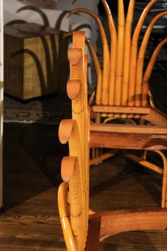 Jaw-Dropping Unique Pair of Custom-Made Palm Frond Chairs, circa 1950