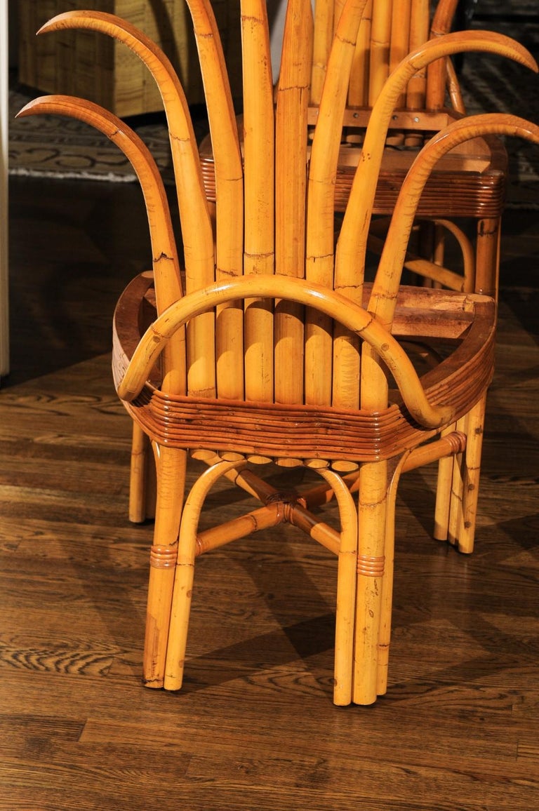JawDropping Unique Pair of CustomMade Palm Frond Chairs, circa 1950