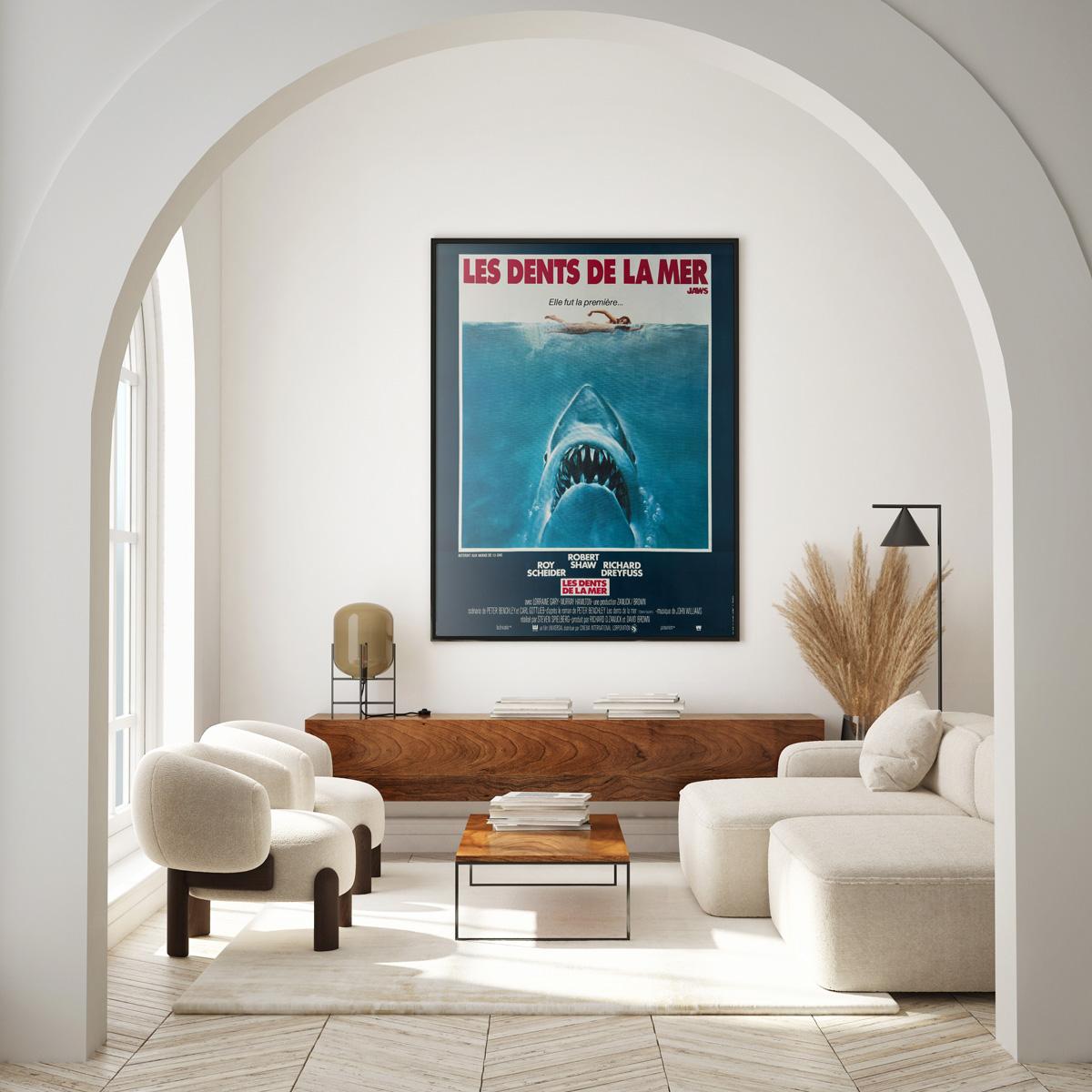 On the scale of the French Grande this is the poster with extra bite! Roger Kastel's design for Jaws (Les Dents de la Mer) looks particularly impressive on the large French format. 

Roger Karl Kastel (1931 - 2023) the illustrator behind some of the