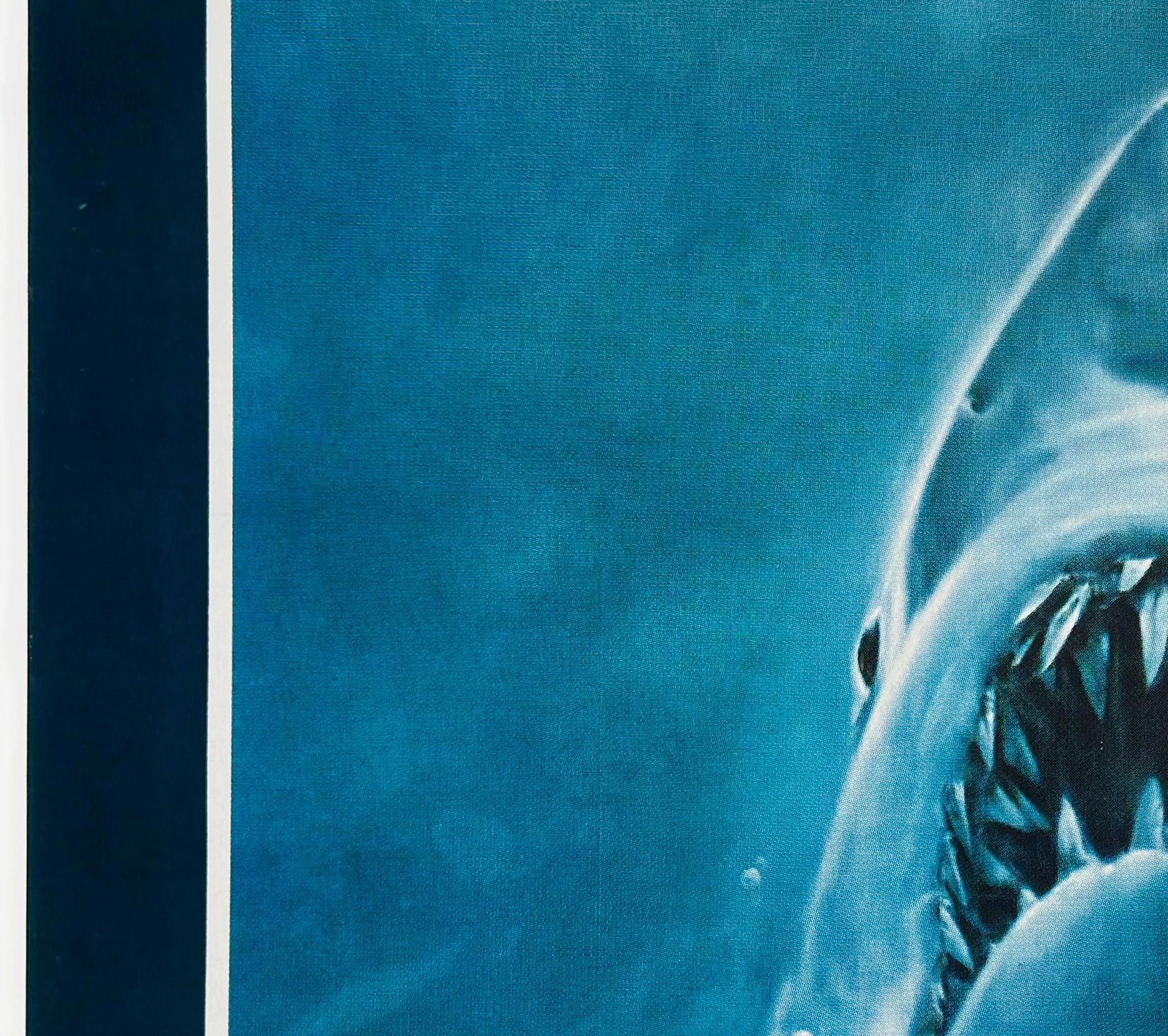 Linen JAWS 1975 French Grande Film Movie Poster, ROGER KASTEL For Sale